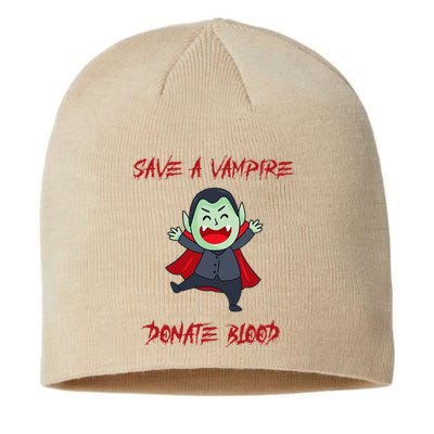 Cute Save A Vampire Donate Blood Vampire Halloween Sustainable Beanie