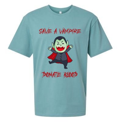 Cute Save A Vampire Donate Blood Vampire Halloween Sueded Cloud Jersey T-Shirt