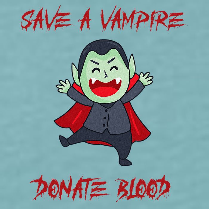 Cute Save A Vampire Donate Blood Vampire Halloween Sueded Cloud Jersey T-Shirt