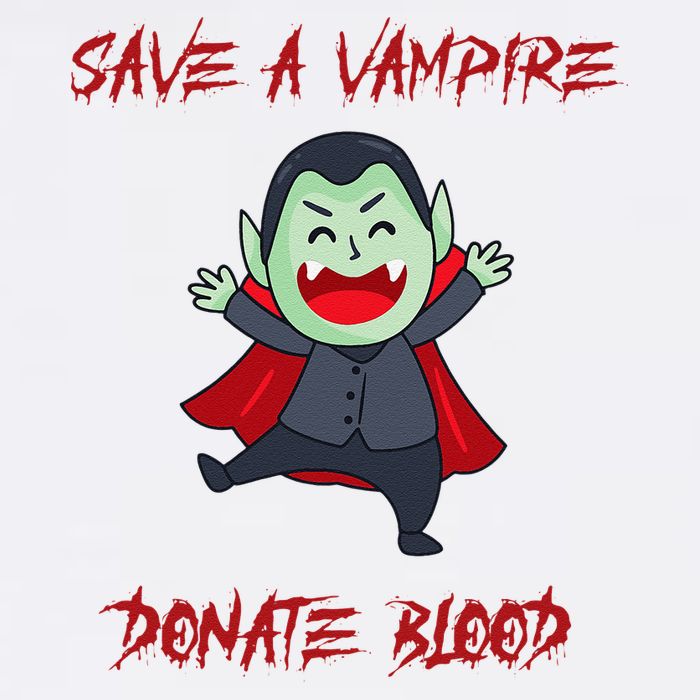 Cute Save A Vampire Donate Blood Vampire Halloween Garment-Dyed Sweatshirt