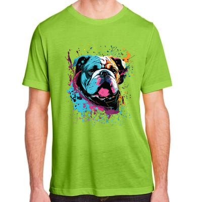 Colorful Splash Art English Bulldog Portrait Puppy Owner Adult ChromaSoft Performance T-Shirt