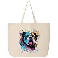 Colorful Splash Art English Bulldog Portrait Puppy Owner 25L Jumbo Tote