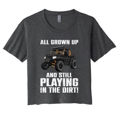 Cute Sidebyside Art Offroad Mudding Sxs Utv Women's Crop Top Tee