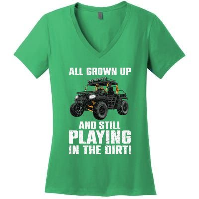 Cute Sidebyside Art Offroad Mudding Sxs Utv Women's V-Neck T-Shirt