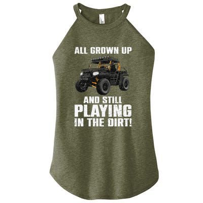 Cute Sidebyside Art Offroad Mudding Sxs Utv Women's Perfect Tri Rocker Tank