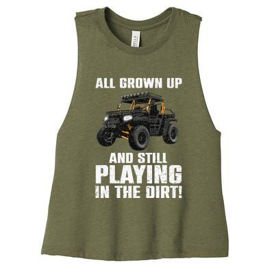 Cute Sidebyside Art Offroad Mudding Sxs Utv Women's Racerback Cropped Tank