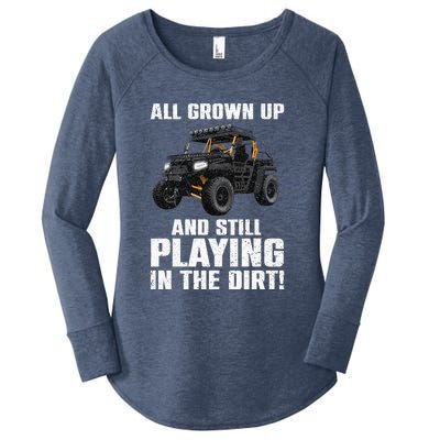 Cute Sidebyside Art Offroad Mudding Sxs Utv Women's Perfect Tri Tunic Long Sleeve Shirt