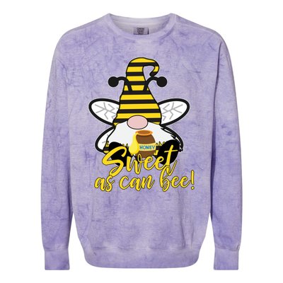 Cute Sweet As Can Bee Gnome Yellow Honey Bees Gift Colorblast Crewneck Sweatshirt