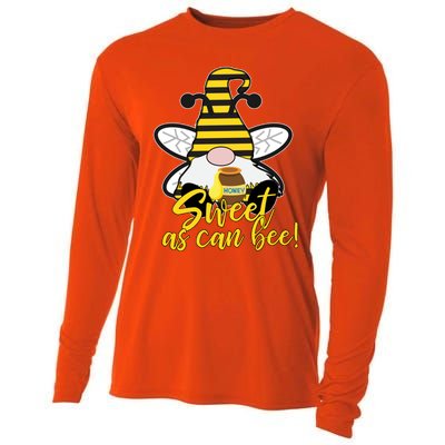 Cute Sweet As Can Bee Gnome Yellow Honey Bees Gift Cooling Performance Long Sleeve Crew