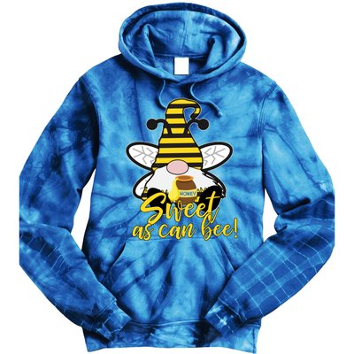 Cute Sweet As Can Bee Gnome Yellow Honey Bees Gift Tie Dye Hoodie