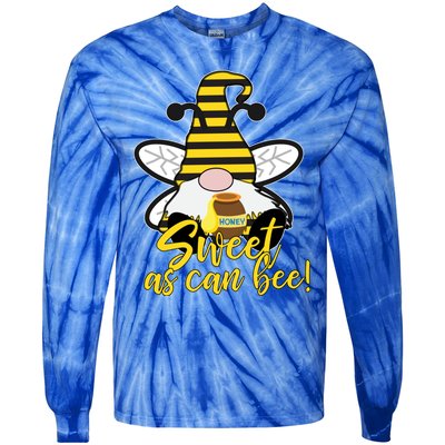 Cute Sweet As Can Bee Gnome Yellow Honey Bees Gift Tie-Dye Long Sleeve Shirt