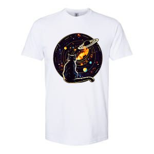 Cat Staring At Planet Saturn Cat Dad Cat Lover Softstyle CVC T-Shirt