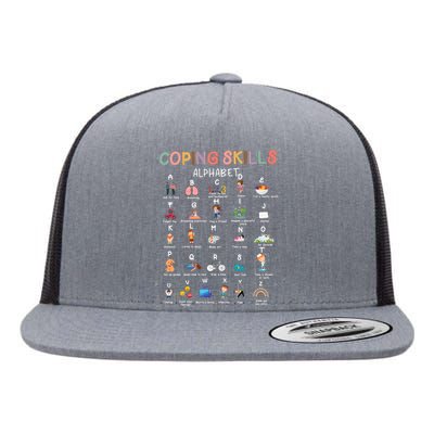 Coping Skills Alphabet School Counselor Flat Bill Trucker Hat