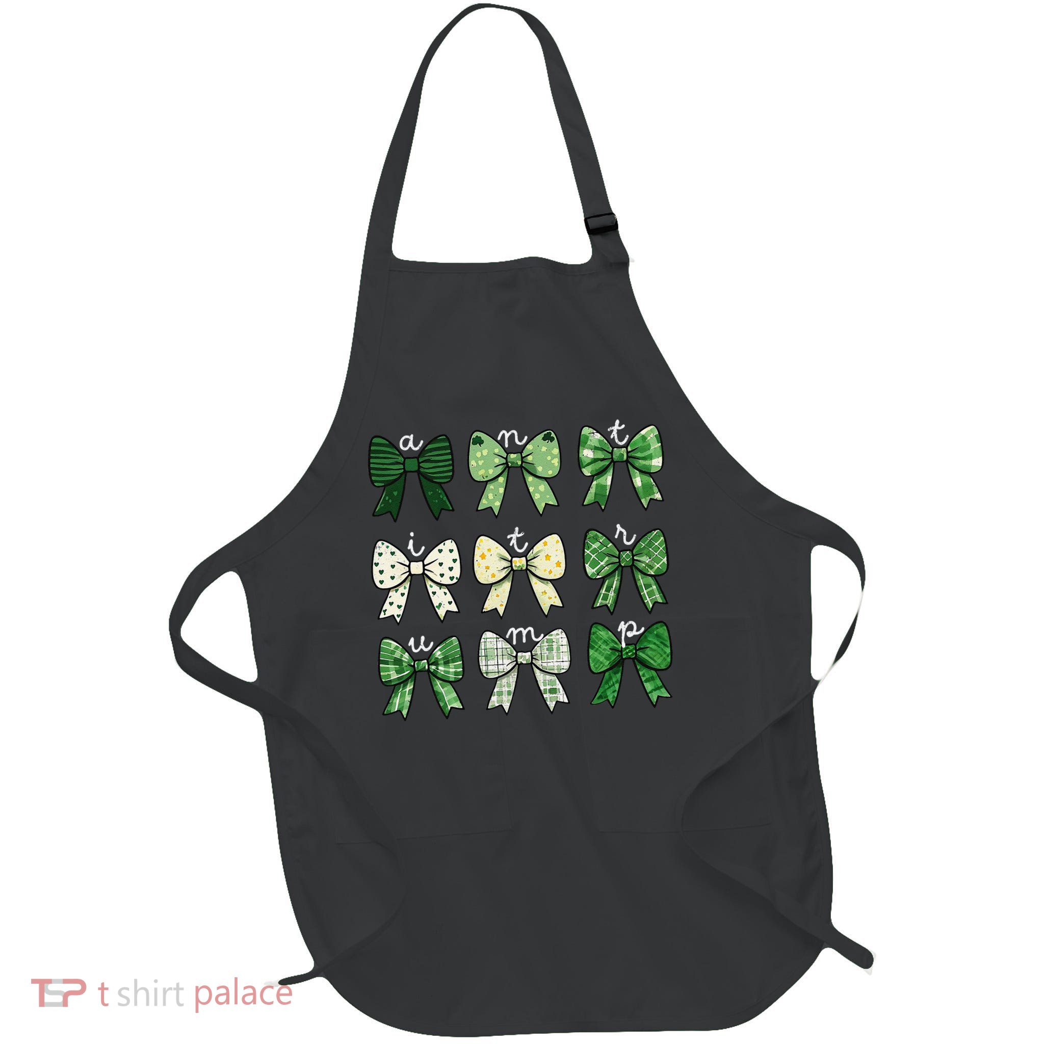 Cute Subtle Bow Ribbon Coquette Anti Trump Protest Full-Length Apron With Pockets