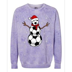 Christmas Soccer Ball Winter Snowman Colorblast Crewneck Sweatshirt