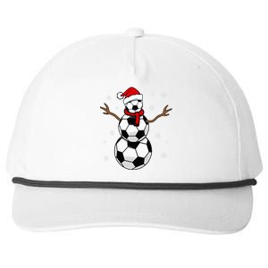 Christmas Soccer Ball Winter Snowman Snapback Five-Panel Rope Hat