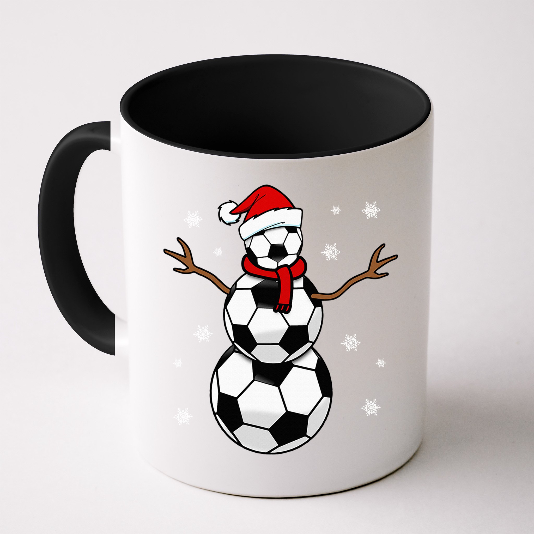 Christmas Soccer Ball Winter Snowman Mug