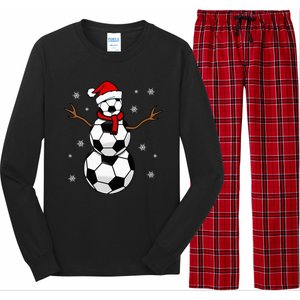 Christmas Soccer Ball Winter Snowman Long Sleeve Pajama Set