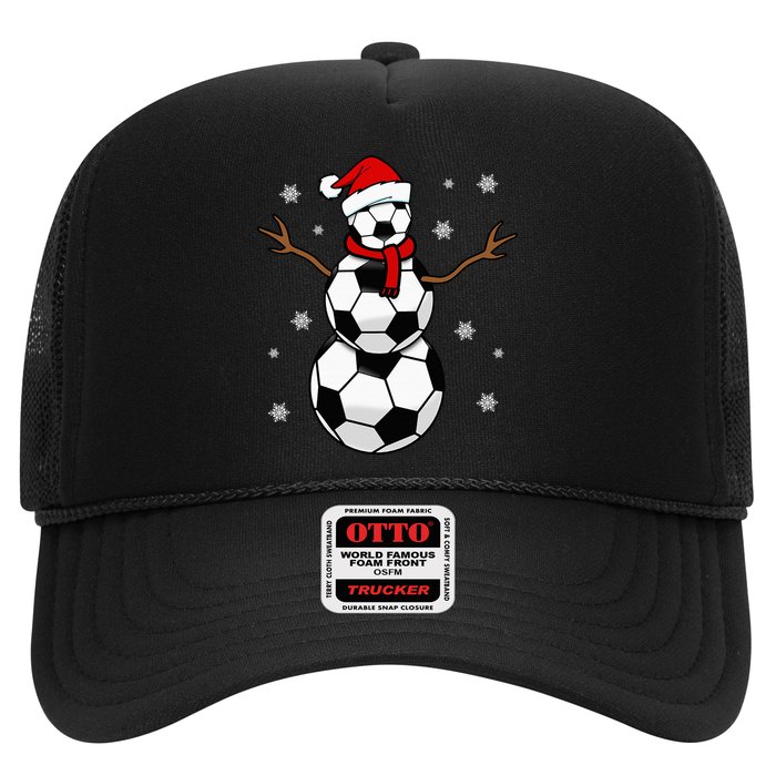 Christmas Soccer Ball Winter Snowman Trucker Hat