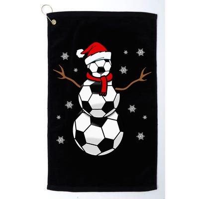 Christmas Soccer Ball Winter Snowman Golf Towel