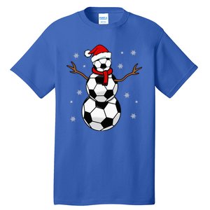 Christmas Soccer Ball Winter Snowman Tall T-Shirt