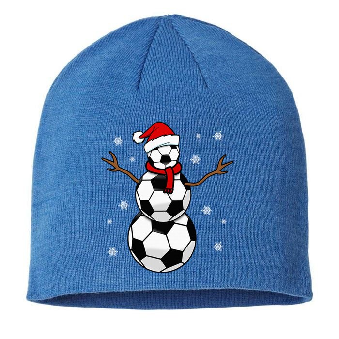 Christmas Soccer Ball Winter Snowman Sustainable Beanie