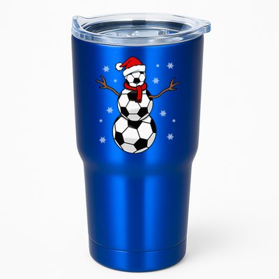 Christmas Soccer Ball Winter Snowman Tumbler