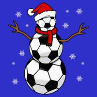 Christmas Soccer Ball Winter Snowman Premium T-Shirt