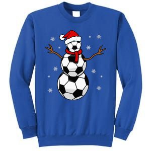 Christmas Soccer Ball Winter Snowman Tall Sweatshirt