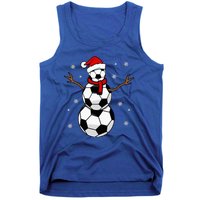 Christmas Soccer Ball Winter Snowman Tank Top