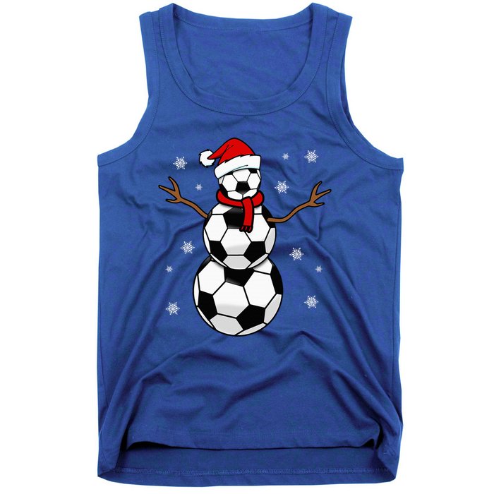 Christmas Soccer Ball Winter Snowman Tank Top