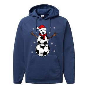 Christmas Soccer Ball Winter Snowman Performance Fleece Hoodie