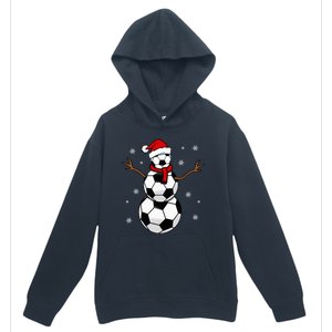 Christmas Soccer Ball Winter Snowman Urban Pullover Hoodie