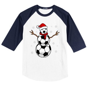 Christmas Soccer Ball Winter Snowman Baseball Sleeve Shirt