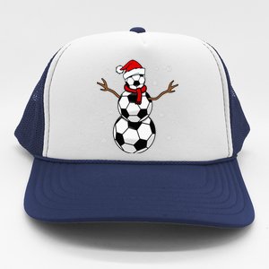 Christmas Soccer Ball Winter Snowman Trucker Hat