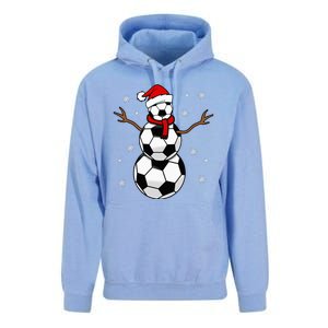 Christmas Soccer Ball Winter Snowman Unisex Surf Hoodie