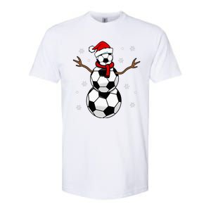 Christmas Soccer Ball Winter Snowman Softstyle CVC T-Shirt