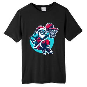 Christmas Santa Basketball Streetball Player Dunking Xmas Great Gift Tall Fusion ChromaSoft Performance T-Shirt