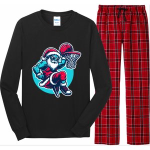 Christmas Santa Basketball Streetball Player Dunking Xmas Great Gift Long Sleeve Pajama Set