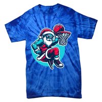 Christmas Santa Basketball Streetball Player Dunking Xmas Great Gift Tie-Dye T-Shirt