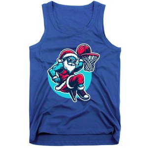 Christmas Santa Basketball Streetball Player Dunking Xmas Great Gift Tank Top