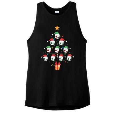 Christmas Soccer Ball Tree Holiday Season Matching Team Ladies PosiCharge Tri-Blend Wicking Tank