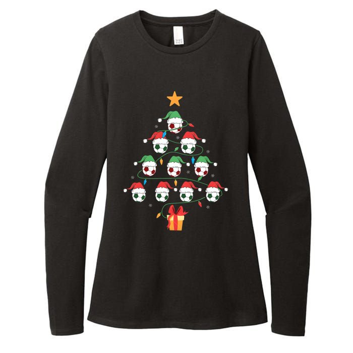 Christmas Soccer Ball Tree Holiday Season Matching Team Womens CVC Long Sleeve Shirt