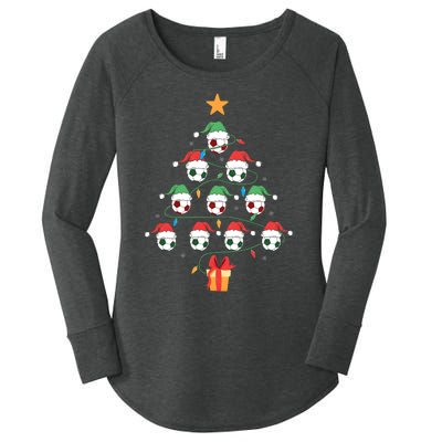 Christmas Soccer Ball Tree Holiday Season Matching Team Women's Perfect Tri Tunic Long Sleeve Shirt