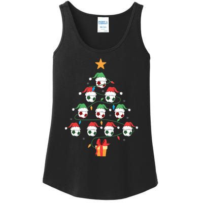 Christmas Soccer Ball Tree Holiday Season Matching Team Ladies Essential Tank