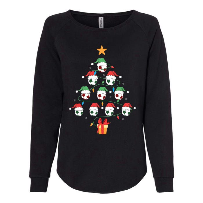 Christmas Soccer Ball Tree Holiday Season Matching Team Womens California Wash Sweatshirt