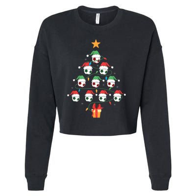 Christmas Soccer Ball Tree Holiday Season Matching Team Cropped Pullover Crew