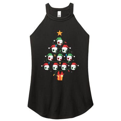 Christmas Soccer Ball Tree Holiday Season Matching Team Women's Perfect Tri Rocker Tank