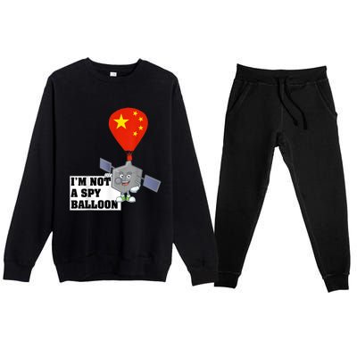 Chinese Surveillance Balloon I'm Not a Spy Ballon Usa Premium Crewneck Sweatsuit Set