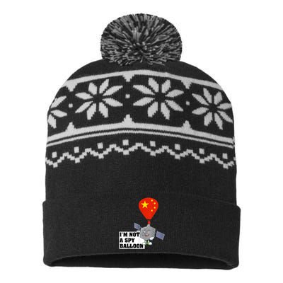 Chinese Surveillance Balloon I'm Not a Spy Ballon Usa USA-Made Snowflake Beanie